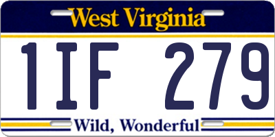 WV license plate 1IF279