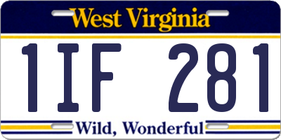 WV license plate 1IF281