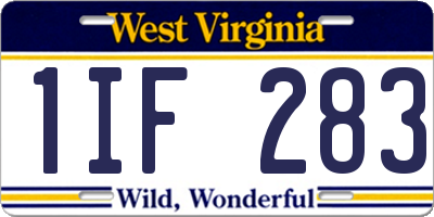 WV license plate 1IF283