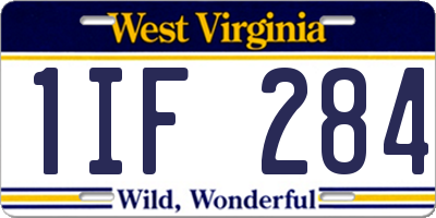 WV license plate 1IF284