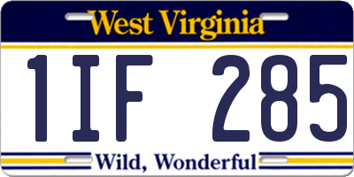 WV license plate 1IF285