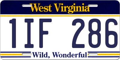 WV license plate 1IF286