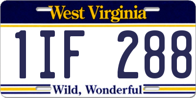 WV license plate 1IF288