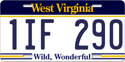 WV license plate 1IF290