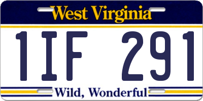 WV license plate 1IF291