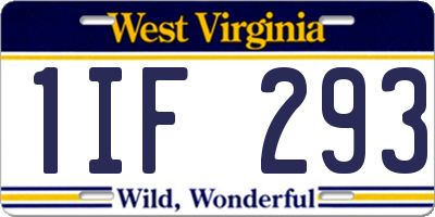 WV license plate 1IF293