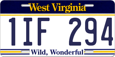 WV license plate 1IF294