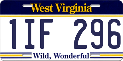 WV license plate 1IF296