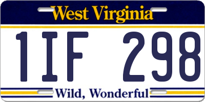 WV license plate 1IF298