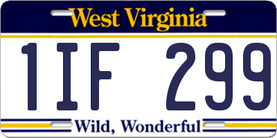 WV license plate 1IF299