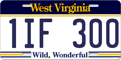 WV license plate 1IF300