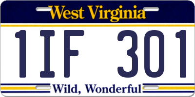 WV license plate 1IF301