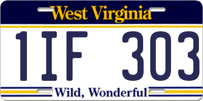WV license plate 1IF303