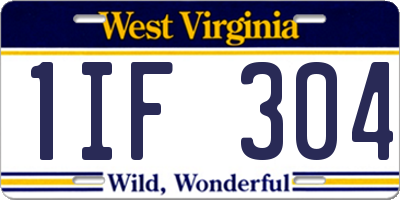 WV license plate 1IF304