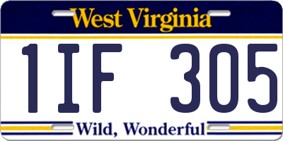 WV license plate 1IF305