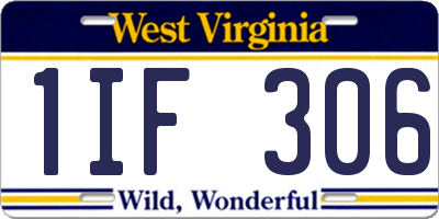 WV license plate 1IF306