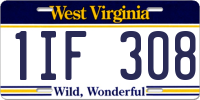 WV license plate 1IF308