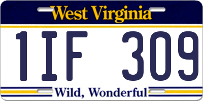 WV license plate 1IF309