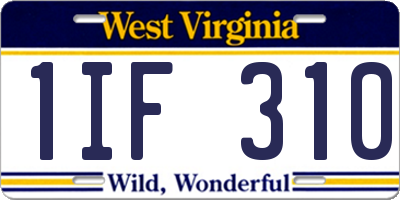 WV license plate 1IF310
