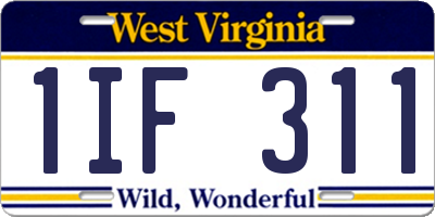 WV license plate 1IF311