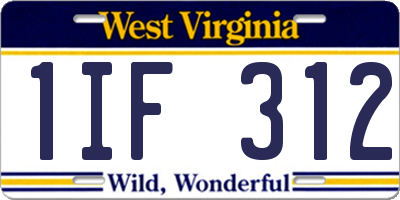 WV license plate 1IF312