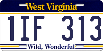WV license plate 1IF313