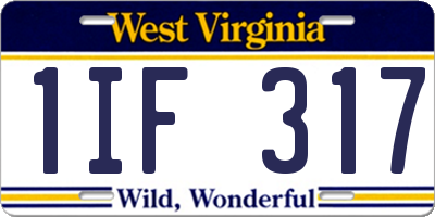 WV license plate 1IF317