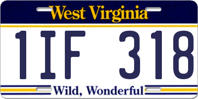 WV license plate 1IF318