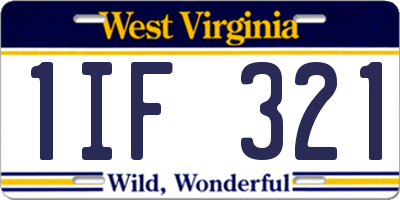 WV license plate 1IF321