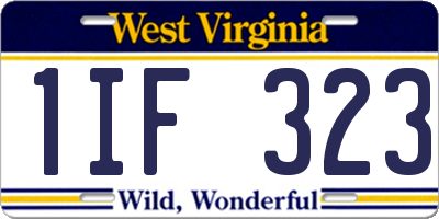 WV license plate 1IF323