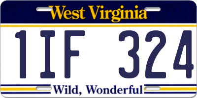 WV license plate 1IF324