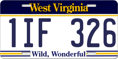 WV license plate 1IF326