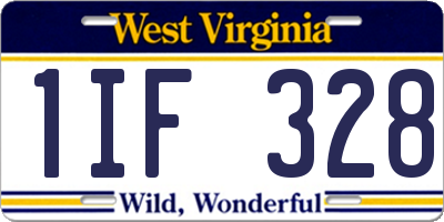 WV license plate 1IF328