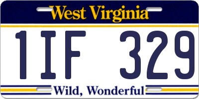 WV license plate 1IF329