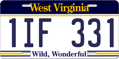 WV license plate 1IF331