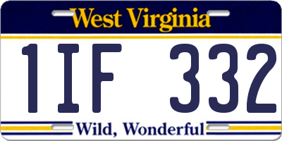 WV license plate 1IF332