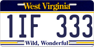 WV license plate 1IF333