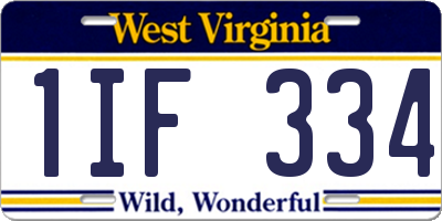 WV license plate 1IF334