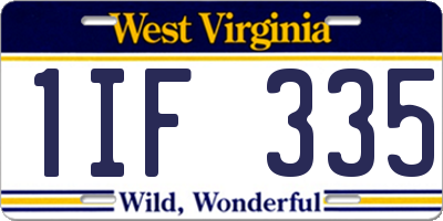 WV license plate 1IF335