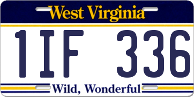 WV license plate 1IF336
