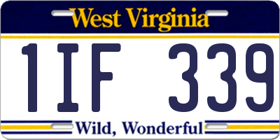 WV license plate 1IF339