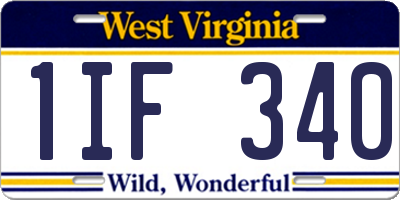 WV license plate 1IF340