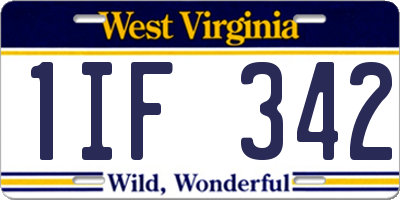 WV license plate 1IF342