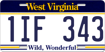WV license plate 1IF343