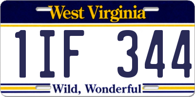 WV license plate 1IF344