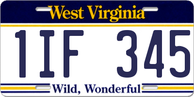 WV license plate 1IF345