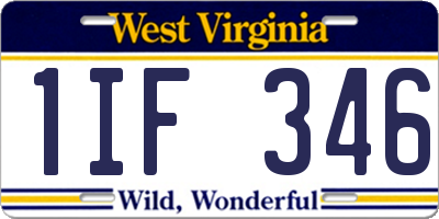 WV license plate 1IF346