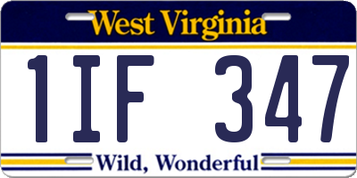 WV license plate 1IF347