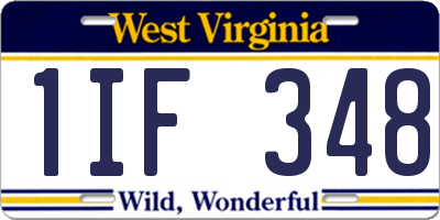 WV license plate 1IF348