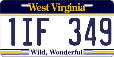 WV license plate 1IF349